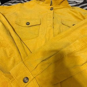 Mustard colored corduroy crop top jacket